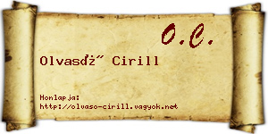 Olvasó Cirill névjegykártya