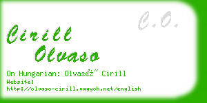 cirill olvaso business card